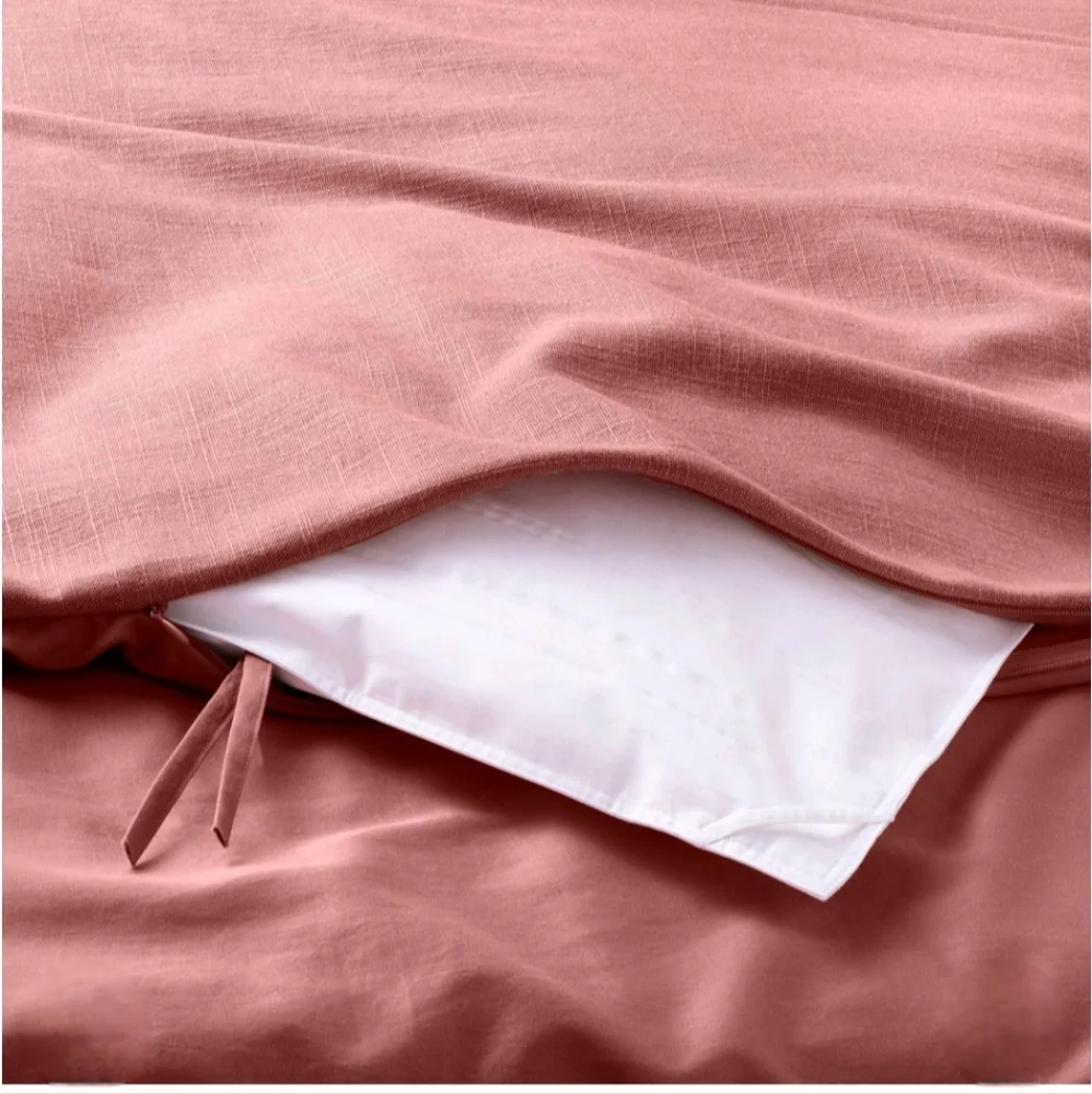 Casaluna King Heavyweight Linen Blend Duvet Cover & Sham Set Rose
